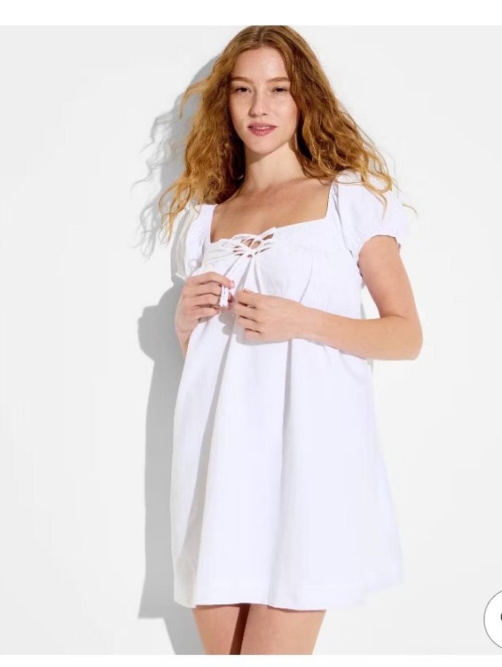 Wild Fable Short Puff Sleeve Trapeze Mini Dress
